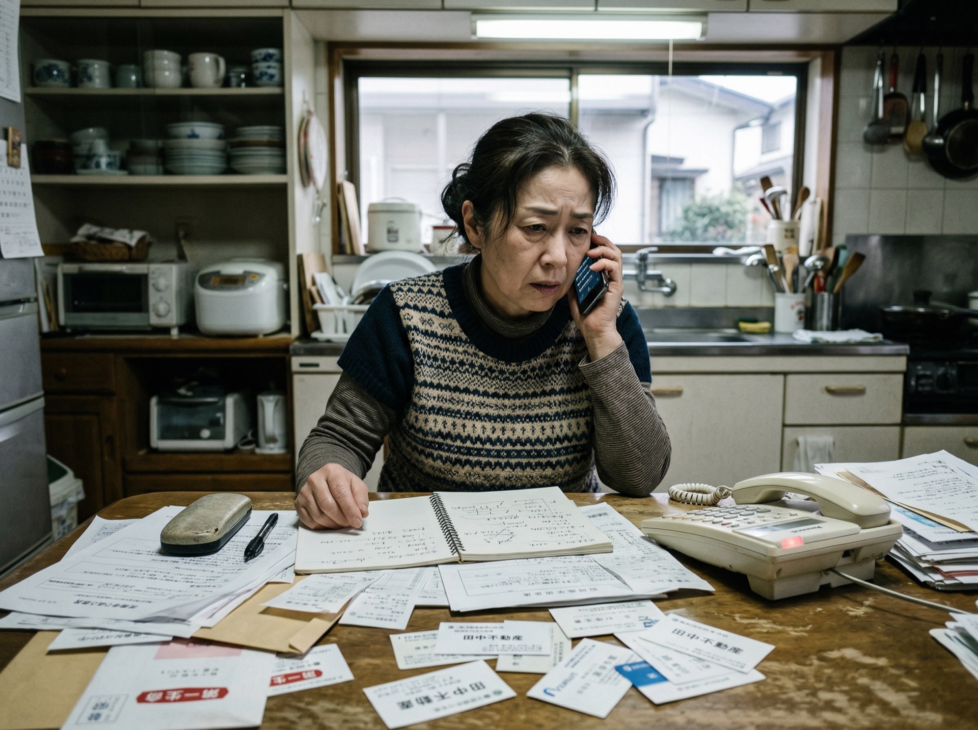 従来の一括見積もり:複数業者からの電話に困る様子